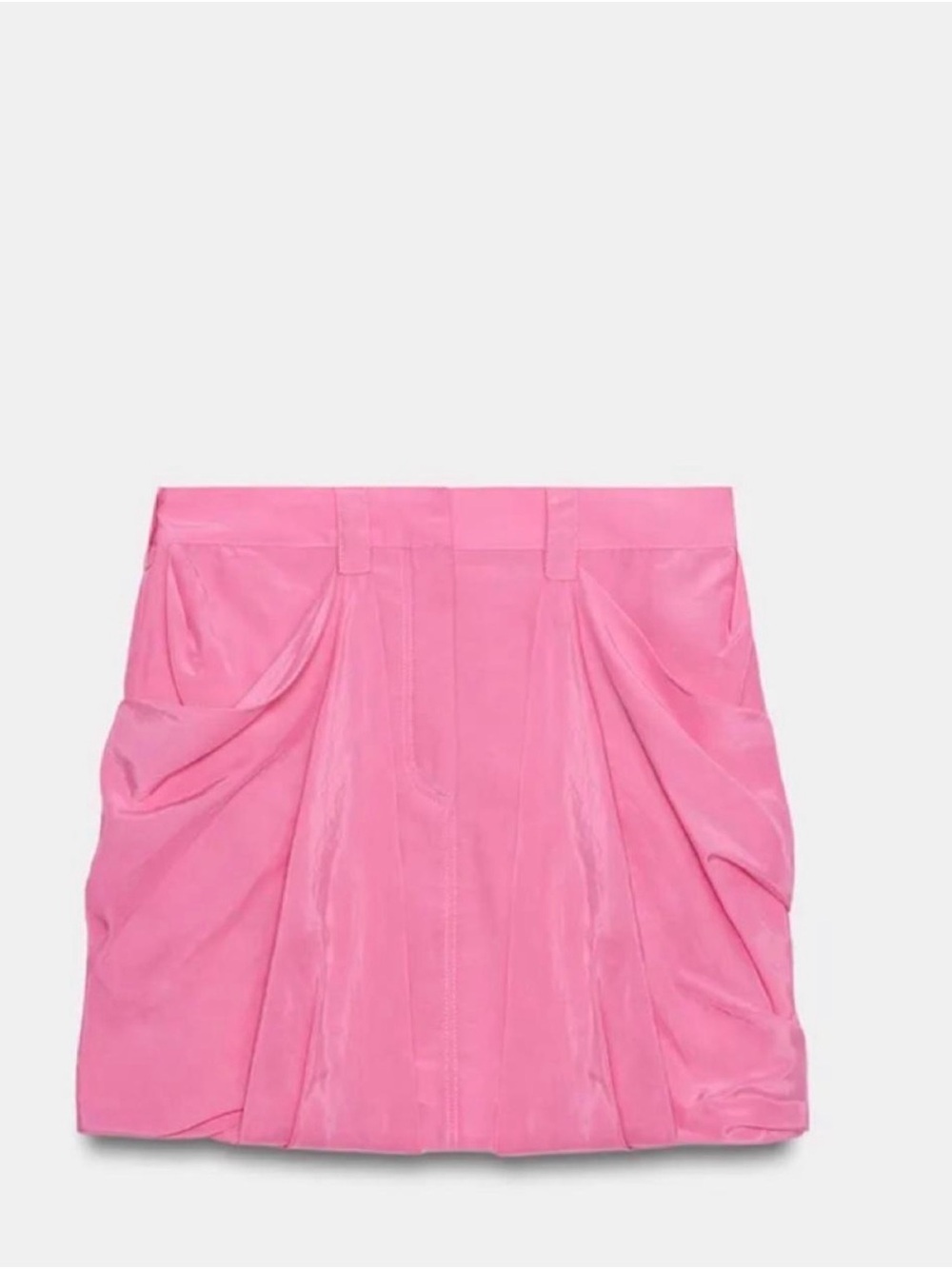 Zara Bubblegum Pink Draped Mini Skirt
